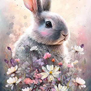 Rabbit and Flowers 2